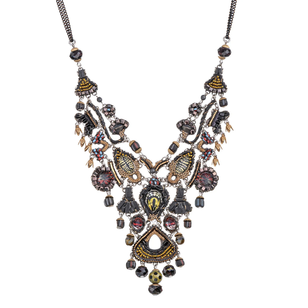 Black Festive Necklace - Tiger Eye