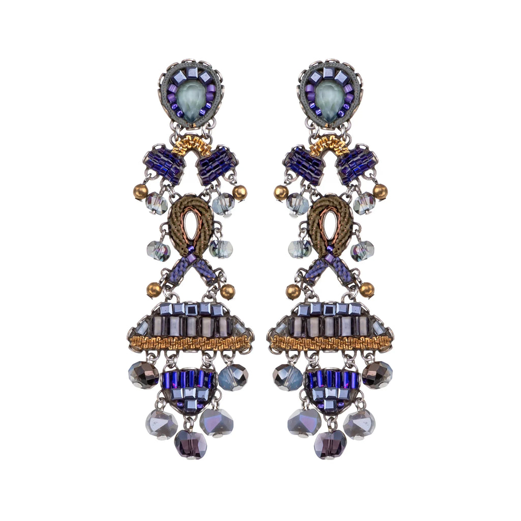 Blue Long Earrings - Mystical Grape