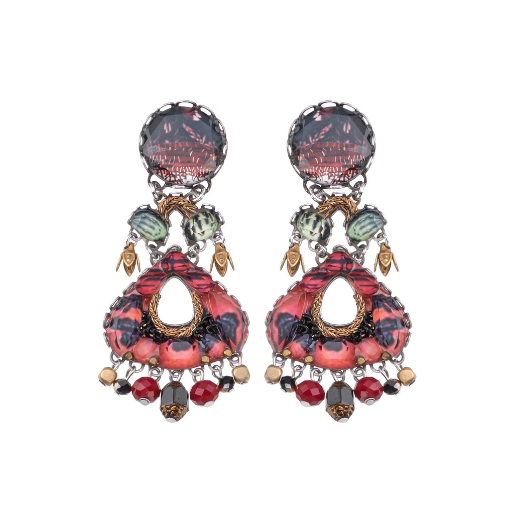 Red Staylish Earrings - Oriental Hues