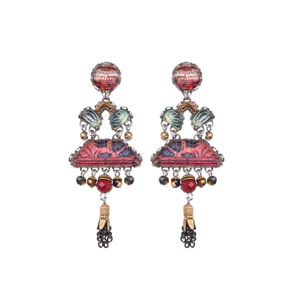 Red Chic Earrings - Oriental Hues