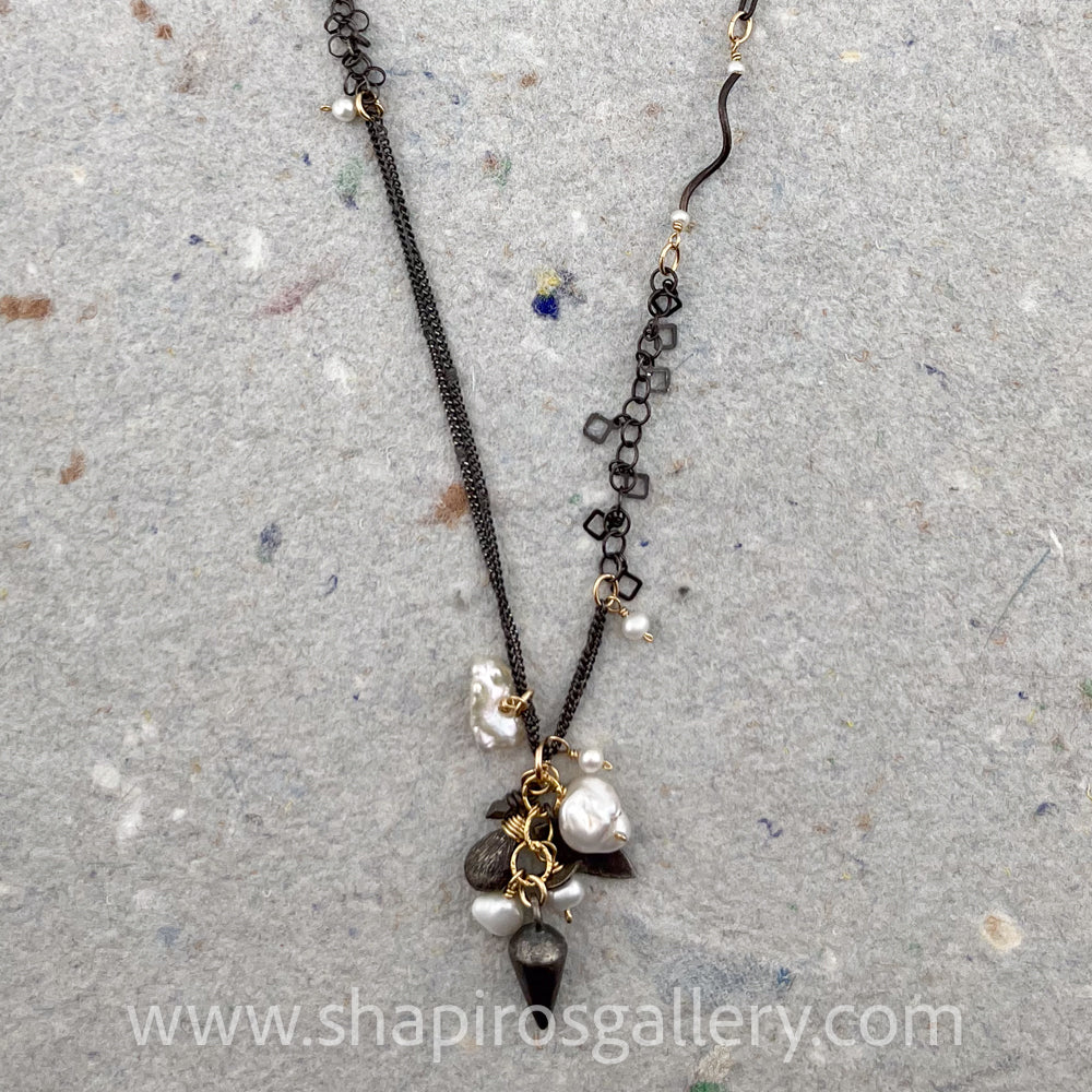 Elegant Long Cluster Necklace