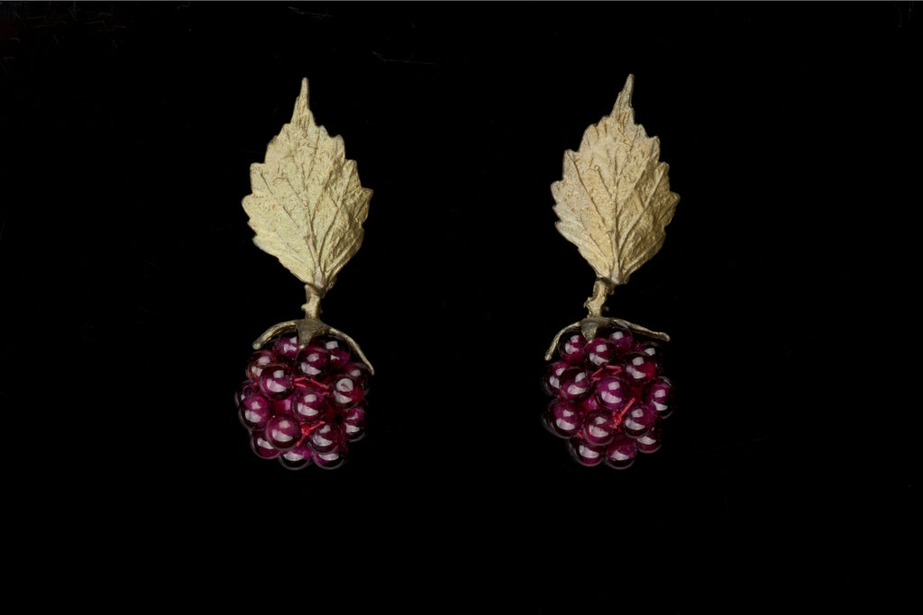 Raspberry Leaf Post Earrings