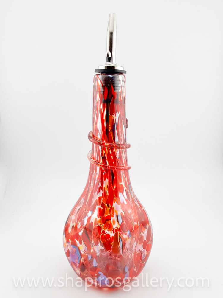 Blown Glass Oil Bottle - Red