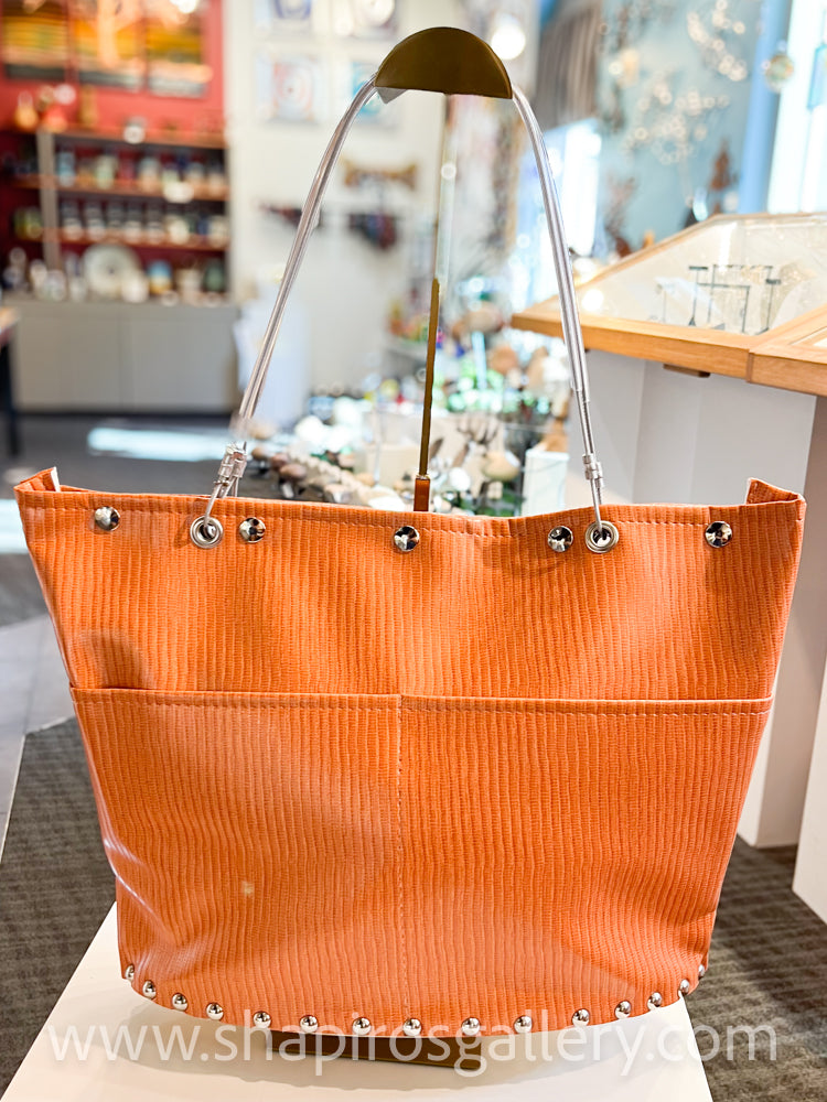 Large Flair Tote - Orange Lines