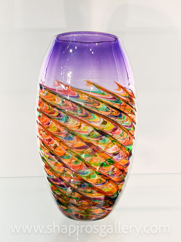 Amethyst Optic Rib Vase