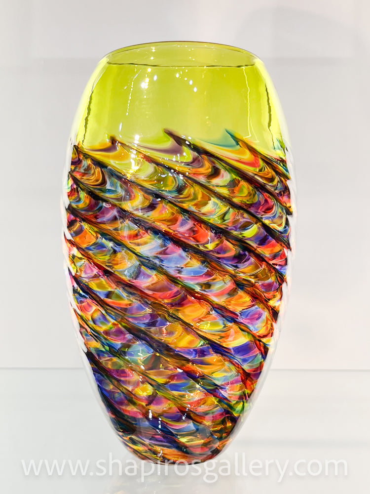 Lime Optic Rib Vase