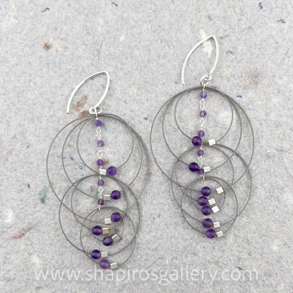 Blackhole Sun Earrings - Amethyst