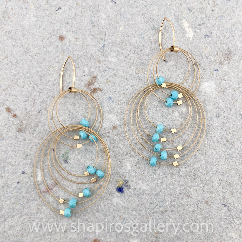 Double Double Hook Earrings - Turquoise