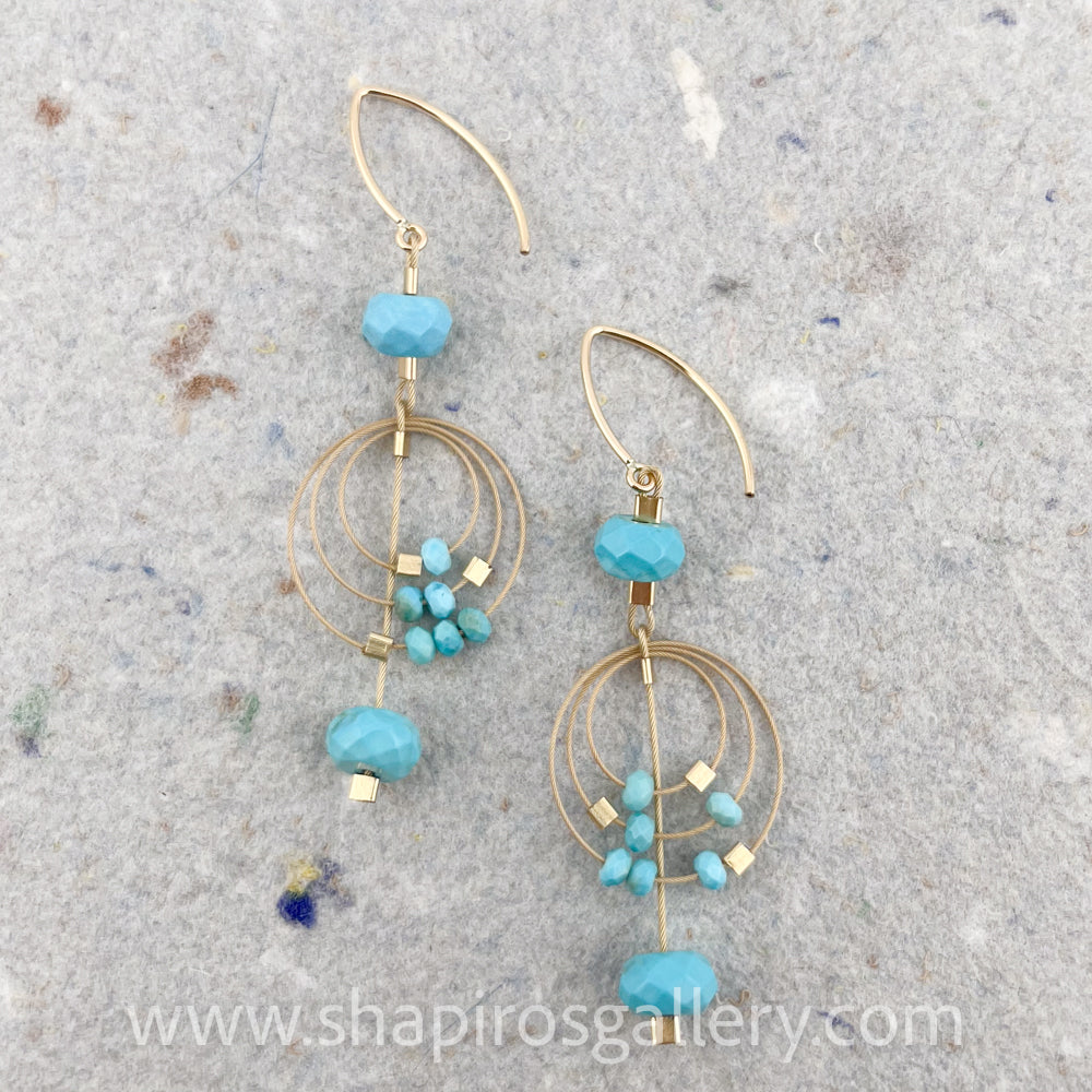 Delightful Caviar Clusters Earrings - Turquoise