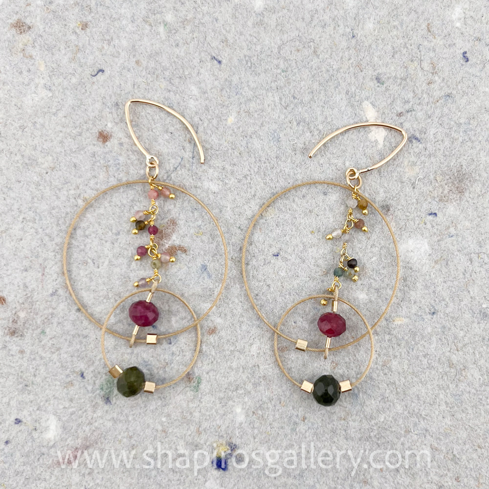 Delightful Caviar Clusters Xl Earrings - Tourmaline