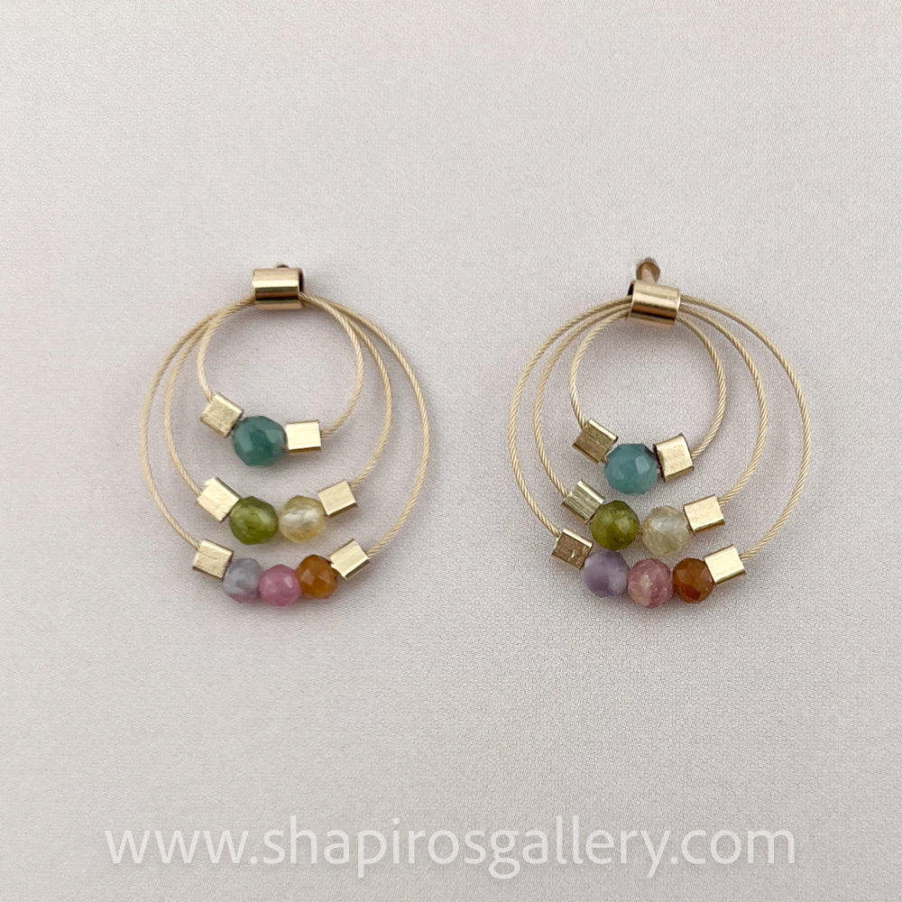 Trinity Post Earrings - Tourmaline