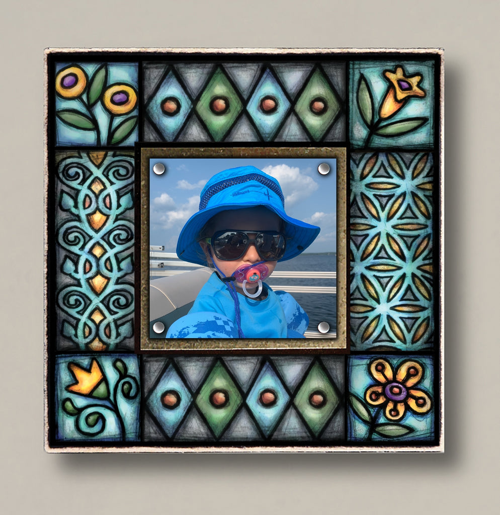 Blue Motif Picture Frame