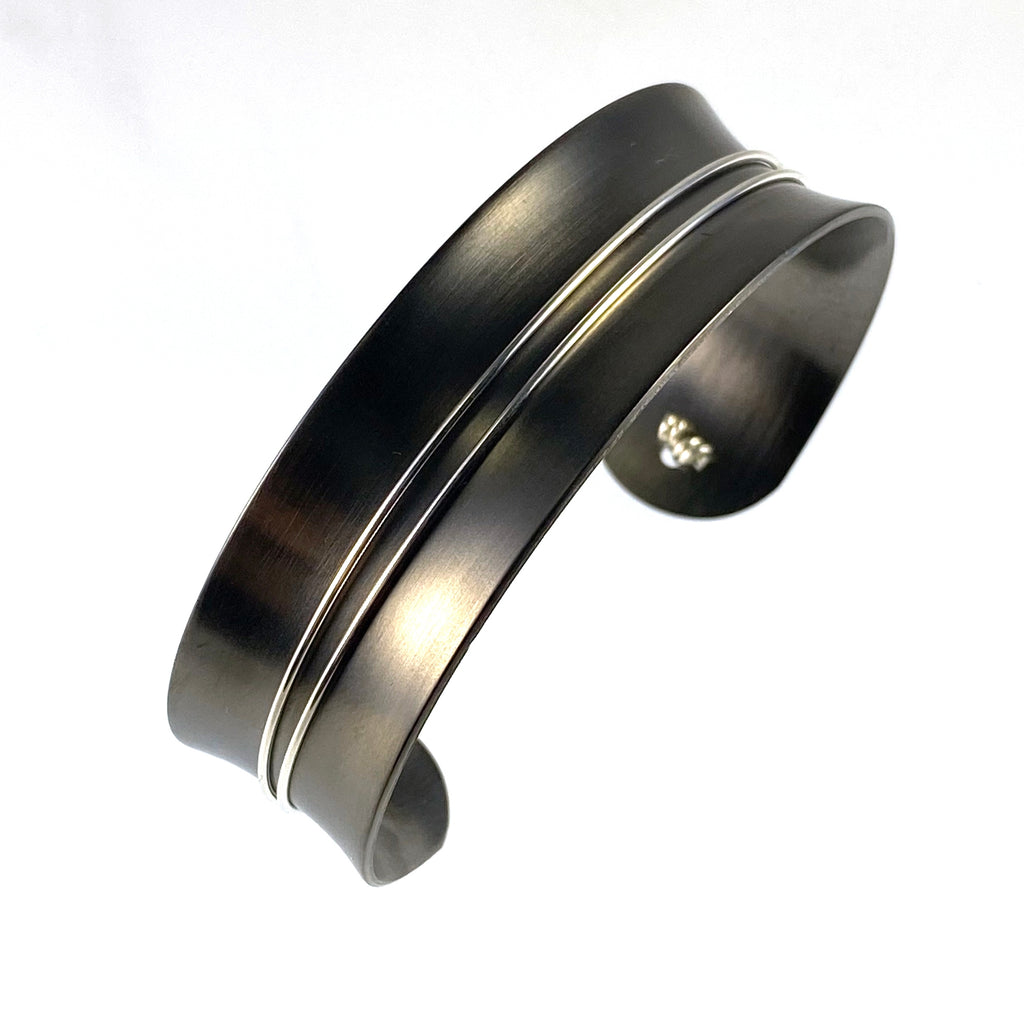 Gunmetal Cuff with Silver