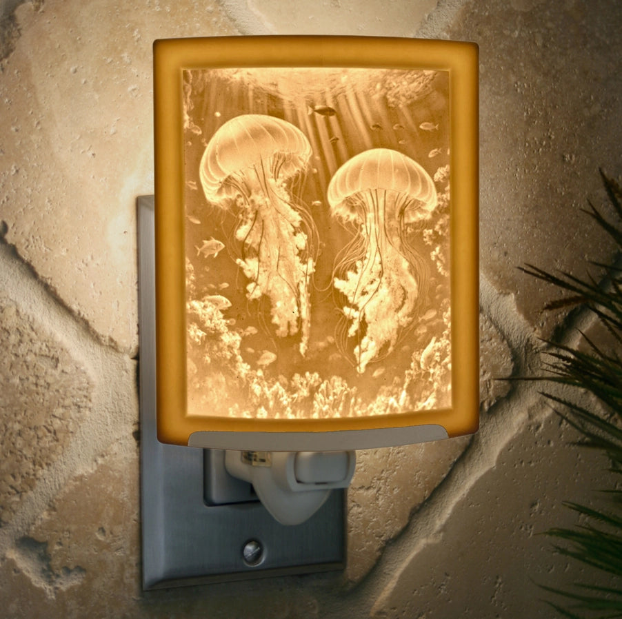 Jellyfish Porcelain Lithophane Night Light